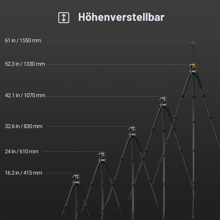 TARION Kamera Stativ Kamerastativ Reisestativ: Kompakt Dreibein Stative Leicht Videostativ aus Kohle