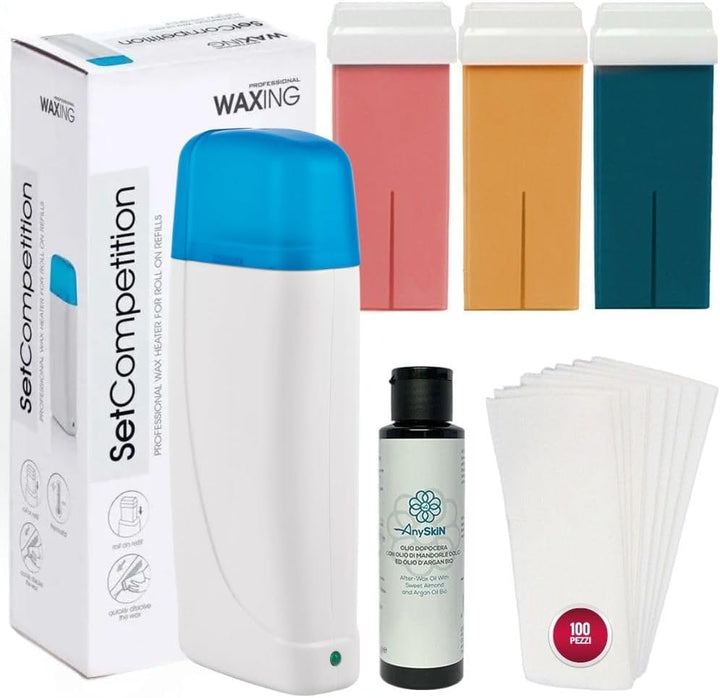 ANYSKIN EPILATION KIT> ROLLER WAX WARMER + 3 ROLLER NACHFÜLLUNGEN + ANYSKIN NACH WAX + 100 EPILATION