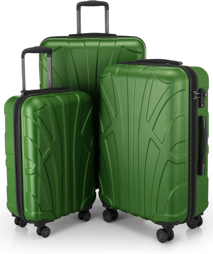 suitline 3er Koffer-Set Trolley-Set Rollkoffer Hartschalen-Koffer Reisekoffer, TSA, (55 cm, 66 cm, 7
