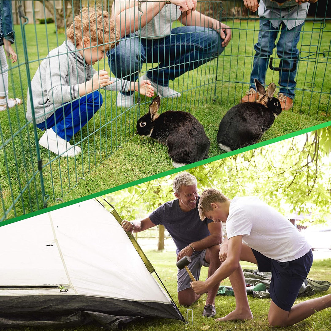 GardenGloss® Anti-Rost Erdanker aus Stahl für Extrem Harten Boden - 200 MM Lang, 25 MM Breit, Ø 3.8