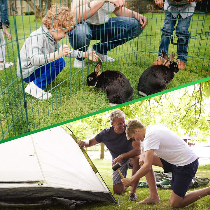 GardenGloss® Anti-Rost Erdanker aus Stahl für Extrem Harten Boden - 200 MM Lang, 25 MM Breit, Ø 3.8