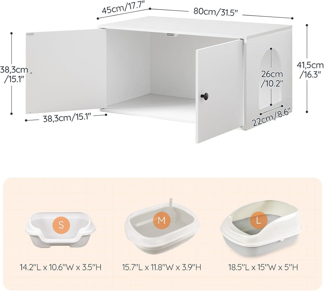 HOOBRO Katzenklo Schrank aus Spanplatte, Katzentoilette Schrank, versteckter Katzenkloschrank mit Se