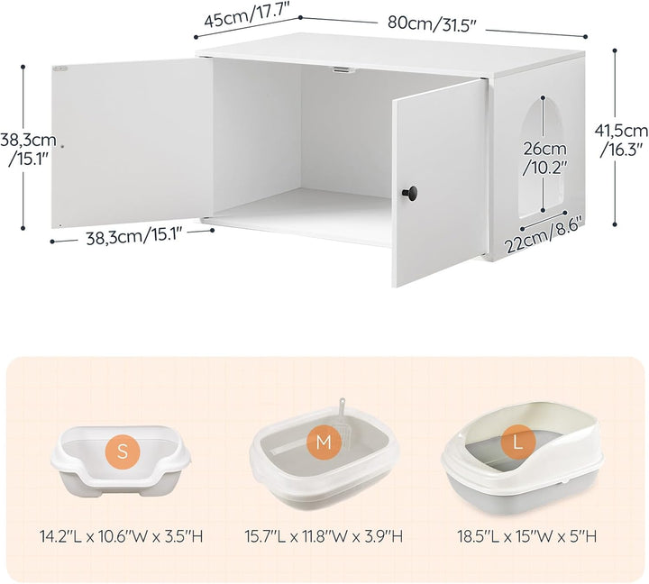 HOOBRO Katzenklo Schrank aus Spanplatte, Katzentoilette Schrank, versteckter Katzenkloschrank mit Se