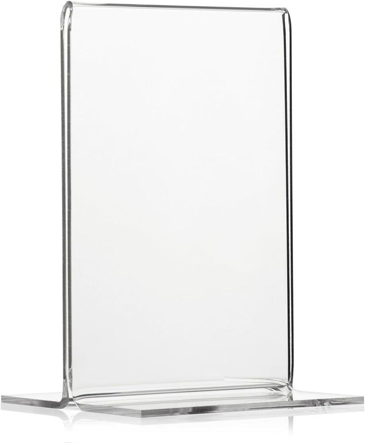 10 Stück Werbeaufsteller als T-Ständer/T-Aufsteller im DIN A7 Hochformat, transparenter Tischaufstel