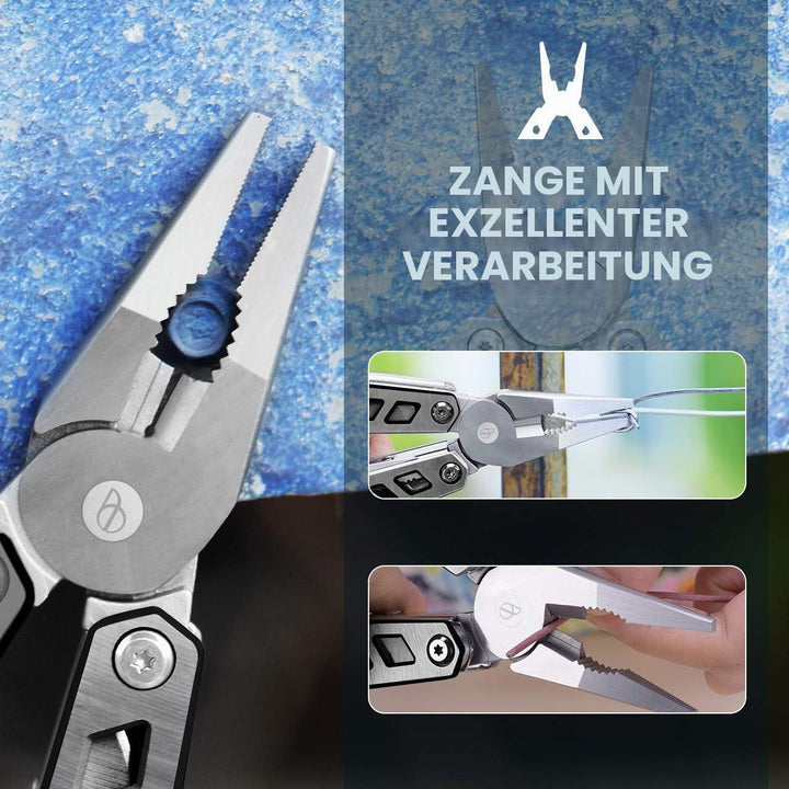 BIBURY Multifunktionale Zange mit Flaschenöffner, Schraubendreher, Säge, Multi Tool ideal für Campin