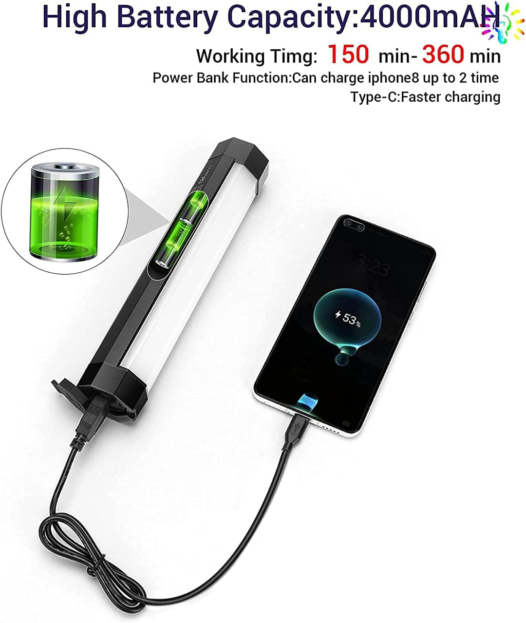LUXCEO P200 LED Videoleuchte Leuchtstab Handheld Fotografie Licht Wasserdichtes 200-mm RGB Röhrenlic