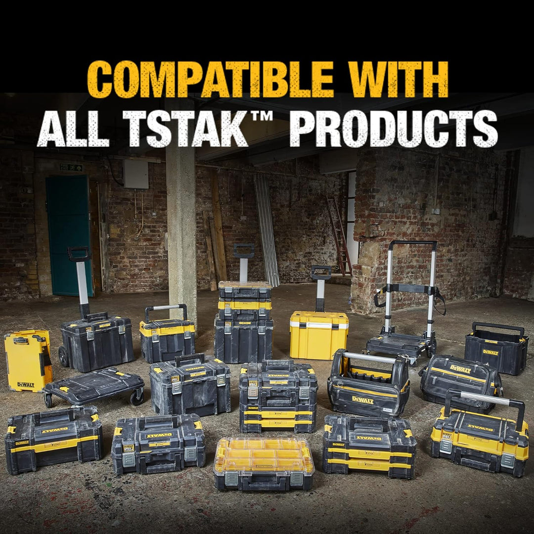 Dewalt TSTAK-Werkzeugtrage (belastbar bis 20 kg, Abmessungen 440 x 314 x 176 mm, klappbarer Handgrif