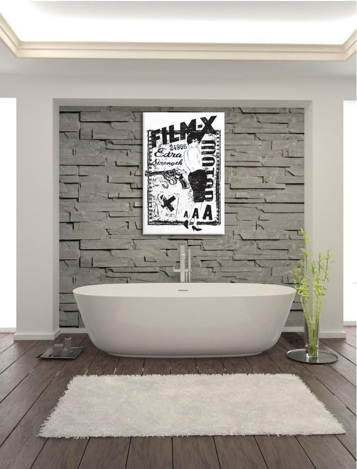 Pixxprint Film x White Bild auf Leinwand, XXL riesige Bilder fertig gerahmt mit Keilrahmen, Kunstdru