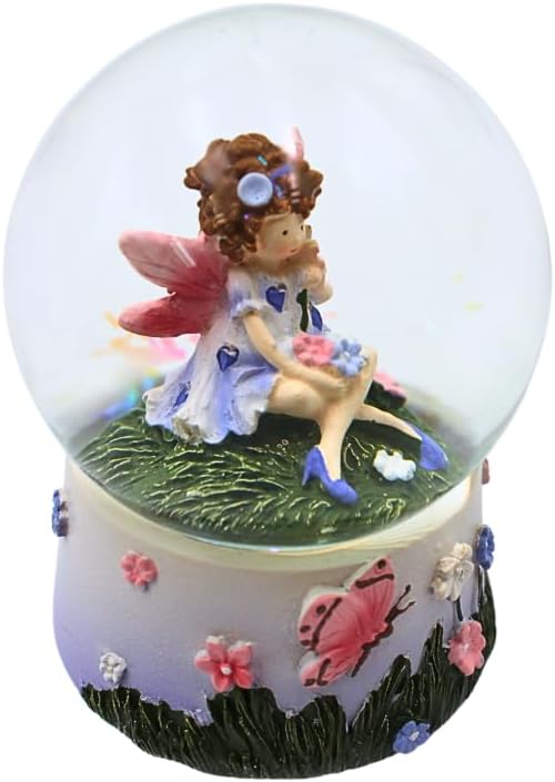 Dekohelden24 Schneekugel, Schüttelkugel, Fabelwesen - Schneekugel, Schneekugel mit Blumenmädchen, El