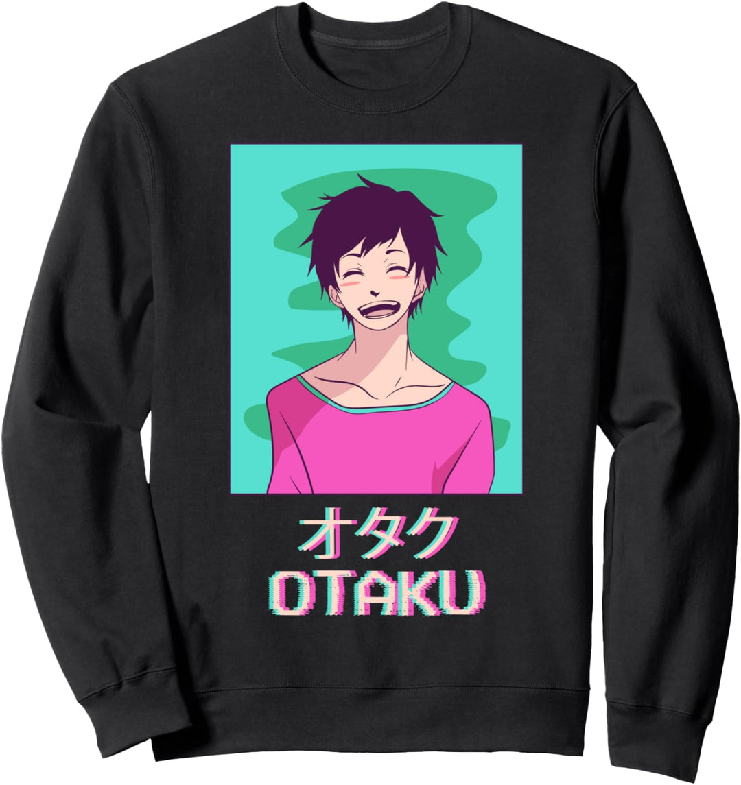 Otaku Anime Boy Japanische Vaporwave Ästhetik Sweatshirt