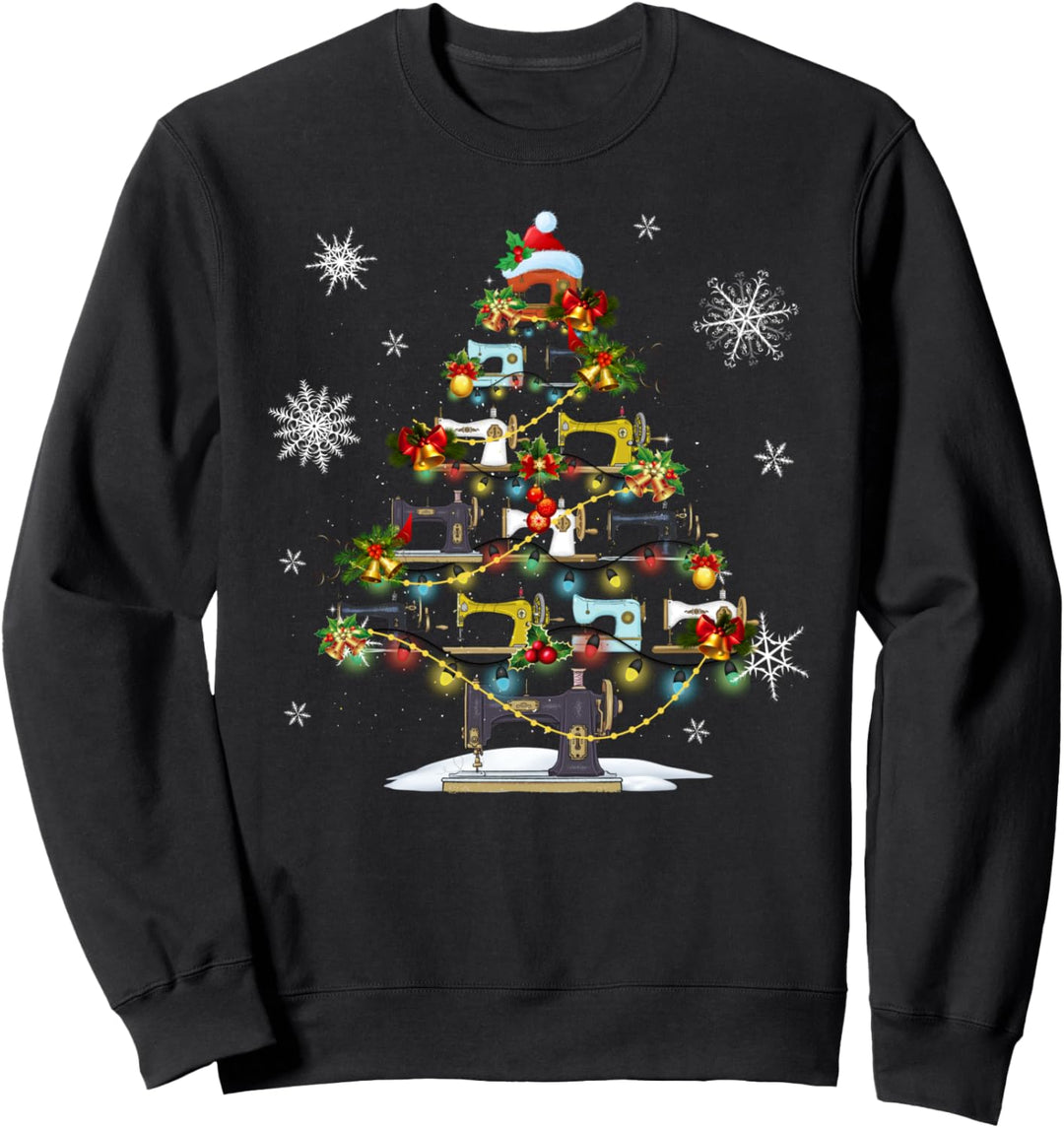 Nähmaschinen Weihnachtsbaum Lichter Quilters Weihnachten Sweatshirt