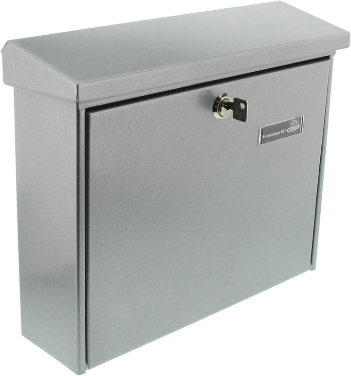 Burg-Wächter Briefkasten mit Öffnungsstopp, A4 Einwurf-Format, EU Norm EN 13724, Verzinkter Stahl, A