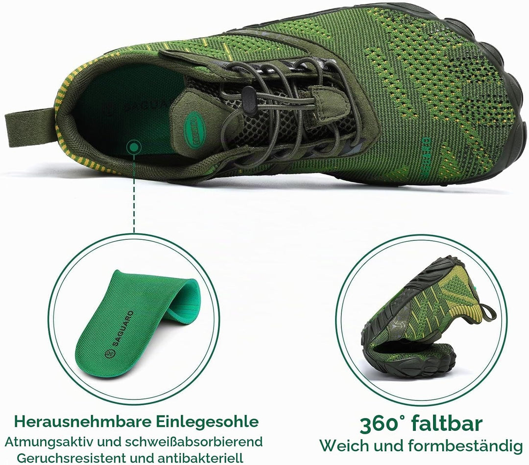 SAGUARO Herren Damen Barfussschuhe - Atmungsaktiv rutschfest Barfussschuhe - mit Breite Zehenbox und