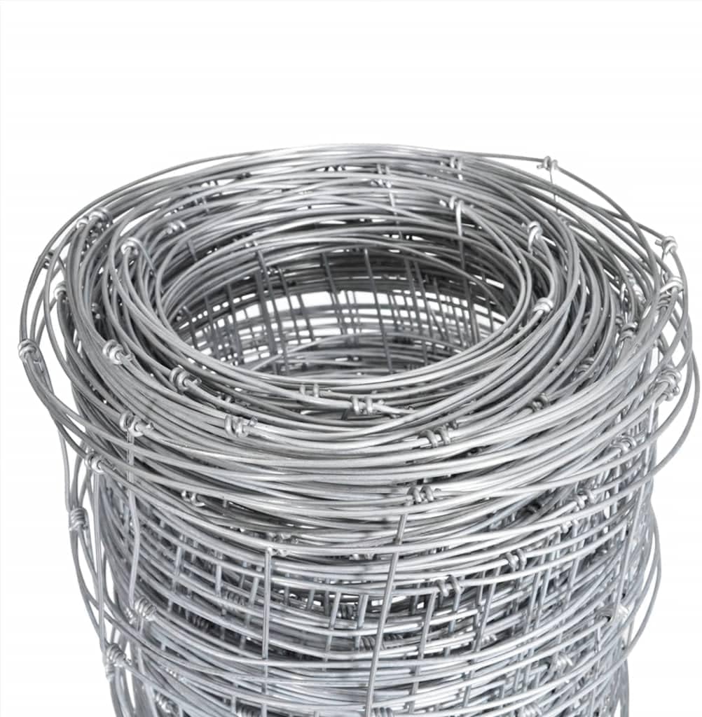 HOMIUSE Gartenzaun Verzinkter Stahl 50x12,5 m Silbern Gartenzaun Metall Drahtgitter Gartenzaun Sicht