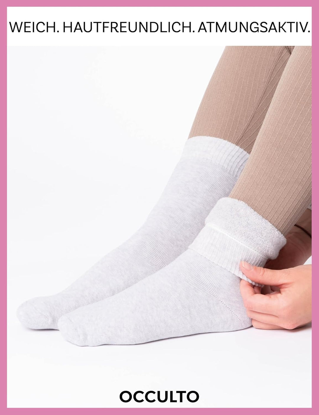 Occulto Damen Warme Thermosocken 6er Pack (Modell: Smilla) 35-38 Pink Grau, 35-38 Pink Grau