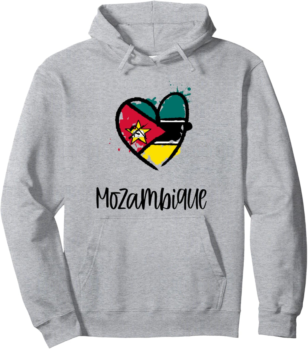 Mozambique Heart Flag Cool Africa Portuguese Mozambican Gift Pullover Hoodie