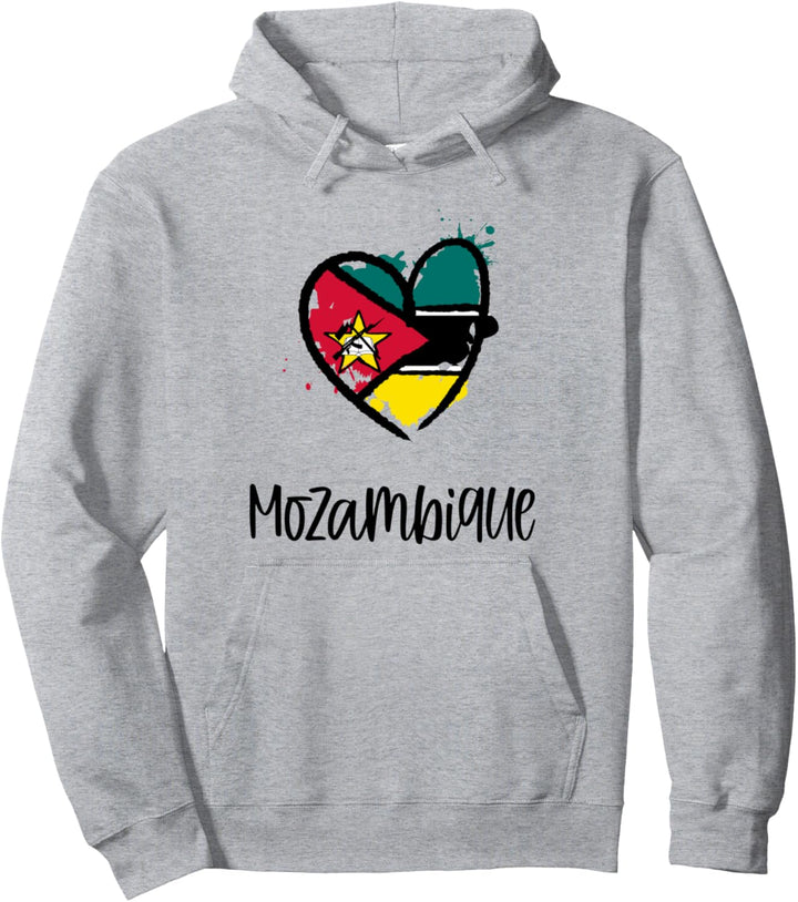 Mozambique Heart Flag Cool Africa Portuguese Mozambican Gift Pullover Hoodie