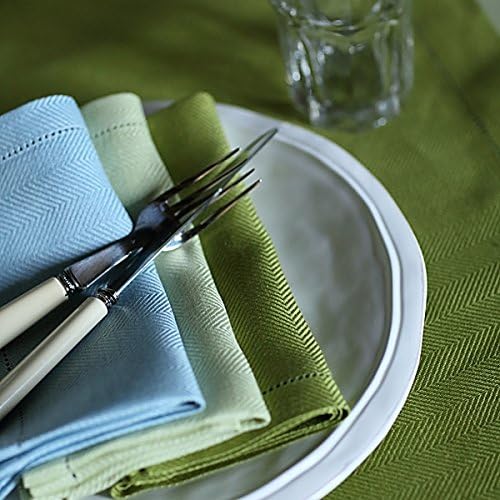 Linenme 60204 45 x 45 x 0,2 cm Emilia Leinen Servietten, Set 4, Rain Forrest grün 45x45x0.2 cm, 45x4