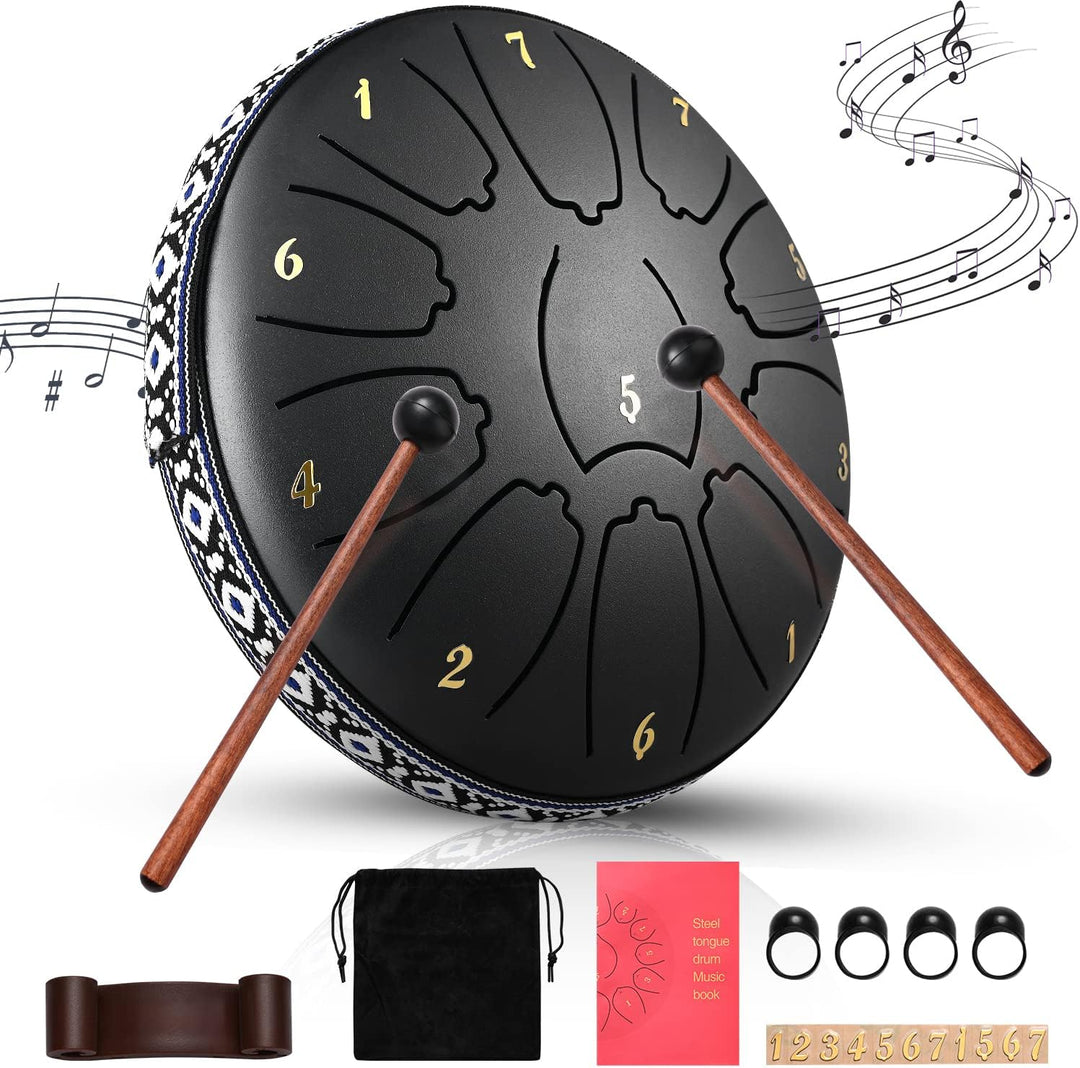 Steel Tongue Drum, PaNt 6 Zoll 11 Noten Zungentrommel Scheibentrommel Steel Pan Töne Schlaginstrumen