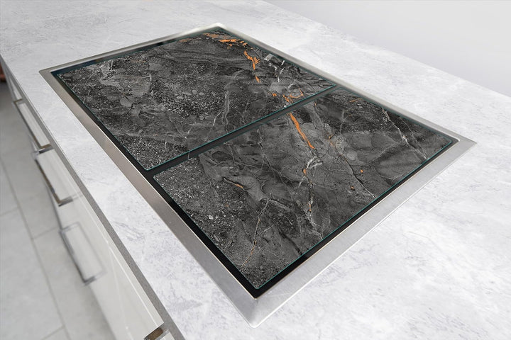 TMK ArtDeko Herdabdeckplatte 2 Teilig 40x52 + 35x52 cm - Spritzschutz Herdabdeckung – Herdschutz aus