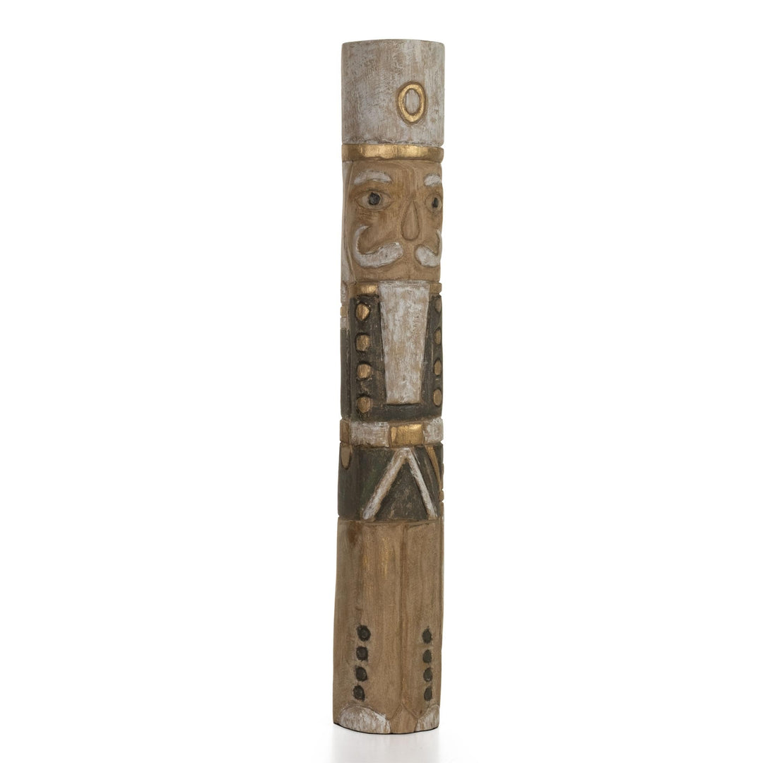 Moritz Nussknacker Holzfigur 61 cm handgefertigte Weihnachtsdekoration aus Mangoholz geschnitzt und