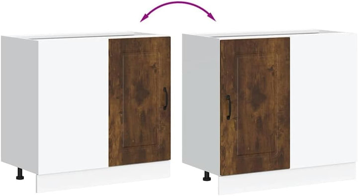 vidaXL Küchenunterschrank Kalmar Räuchereiche Holzwerkstoff, Spülenunterschrank, Schrank Küche, Lage