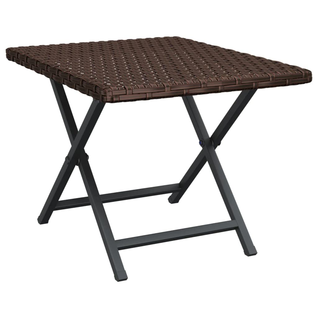 Makastle Polyrattan Klapptisch 45x35x32 cm Platzsparend Klappbar Tragbar Wetterfest Aussen Gartentis