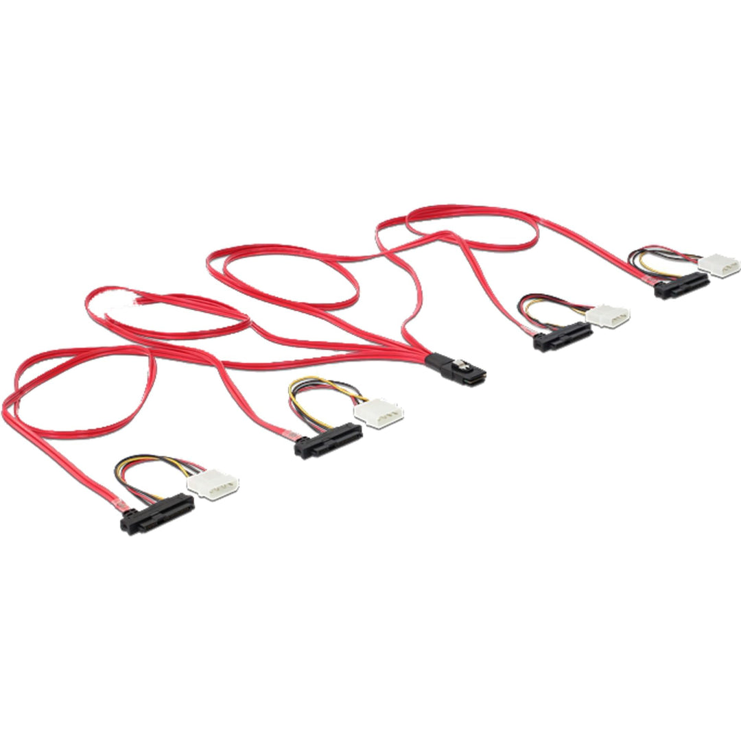Delock Kabel Mini SAS 36-polig zu 4X SAS 29-polig (SFF 8087 zu 4X SFF 8482 mit Power) 100 cm
