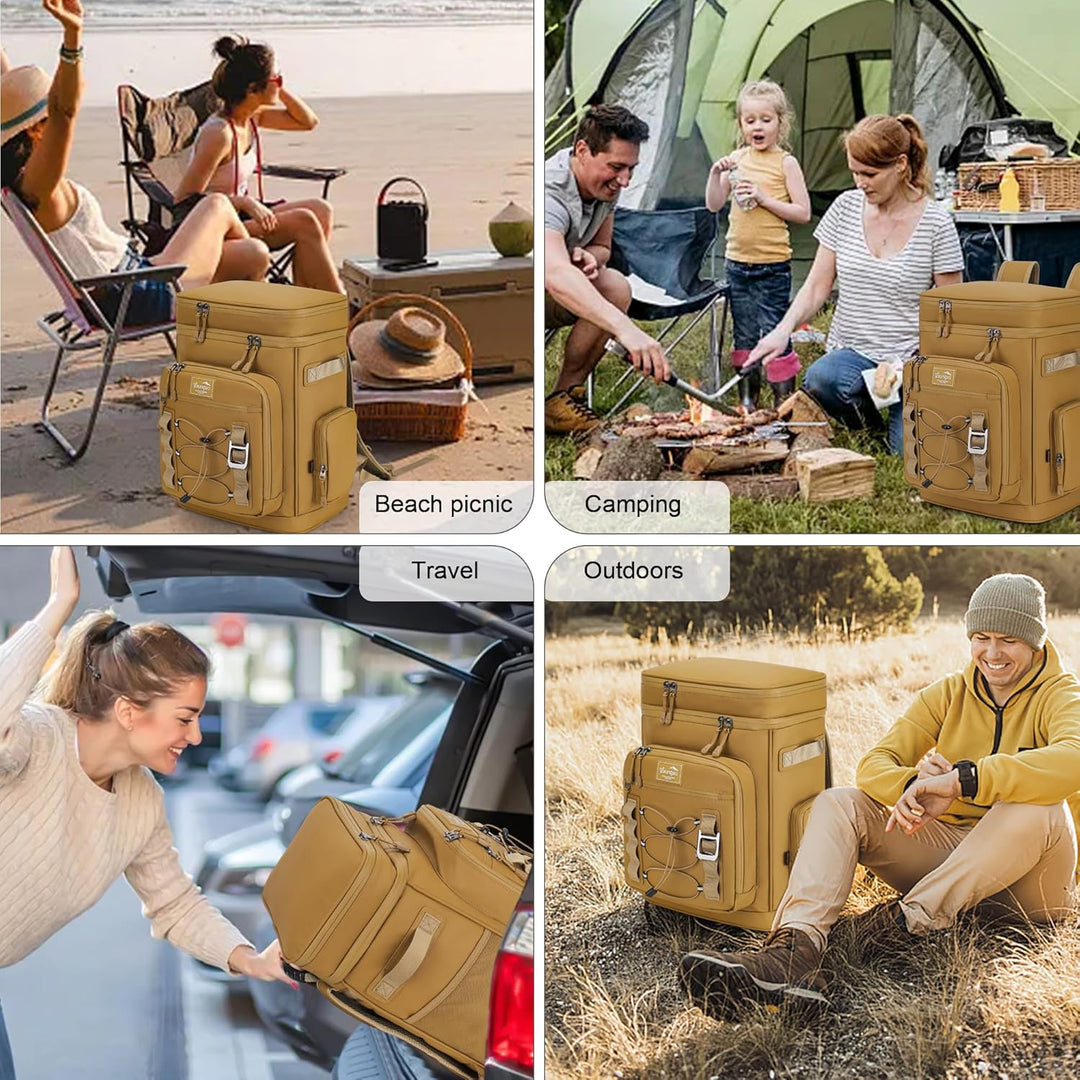 Kühlrucksack, 30L Grosse Thermo Kühltasche Rucksack, Wasserdicht Picknickrucksack Gross für Strand,