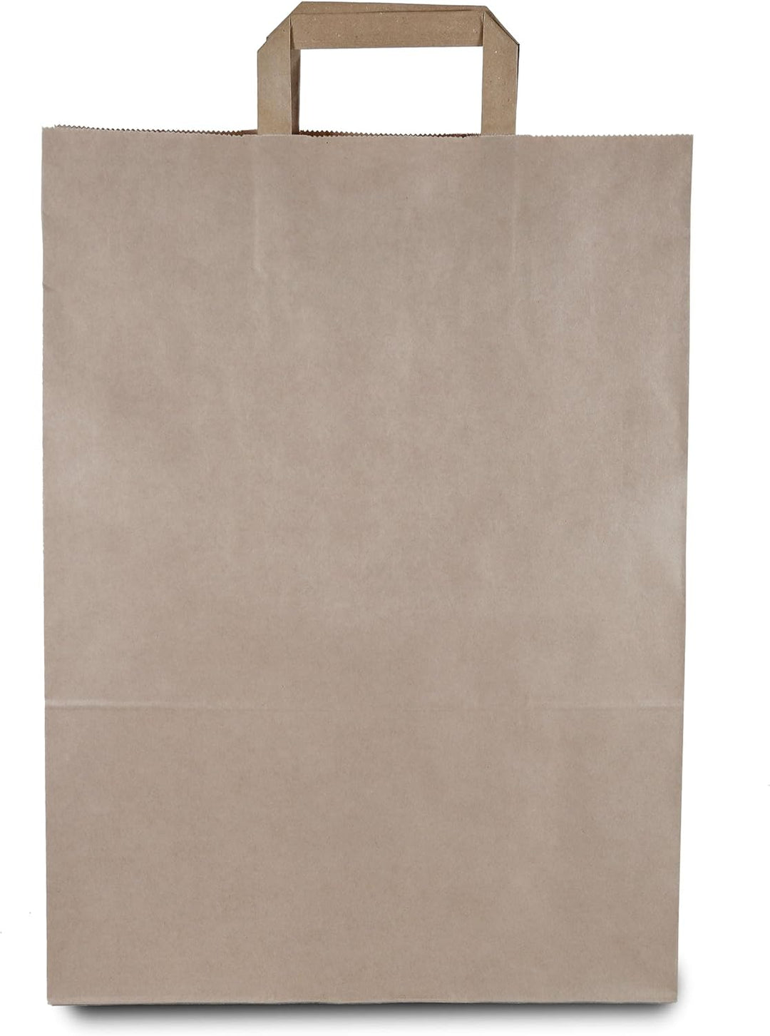 Commerline Papiertüten 250 Stück, Braun, 32+16x44 cm | Kraftpapier Tüten Klein Mit Henkel | Tragetas