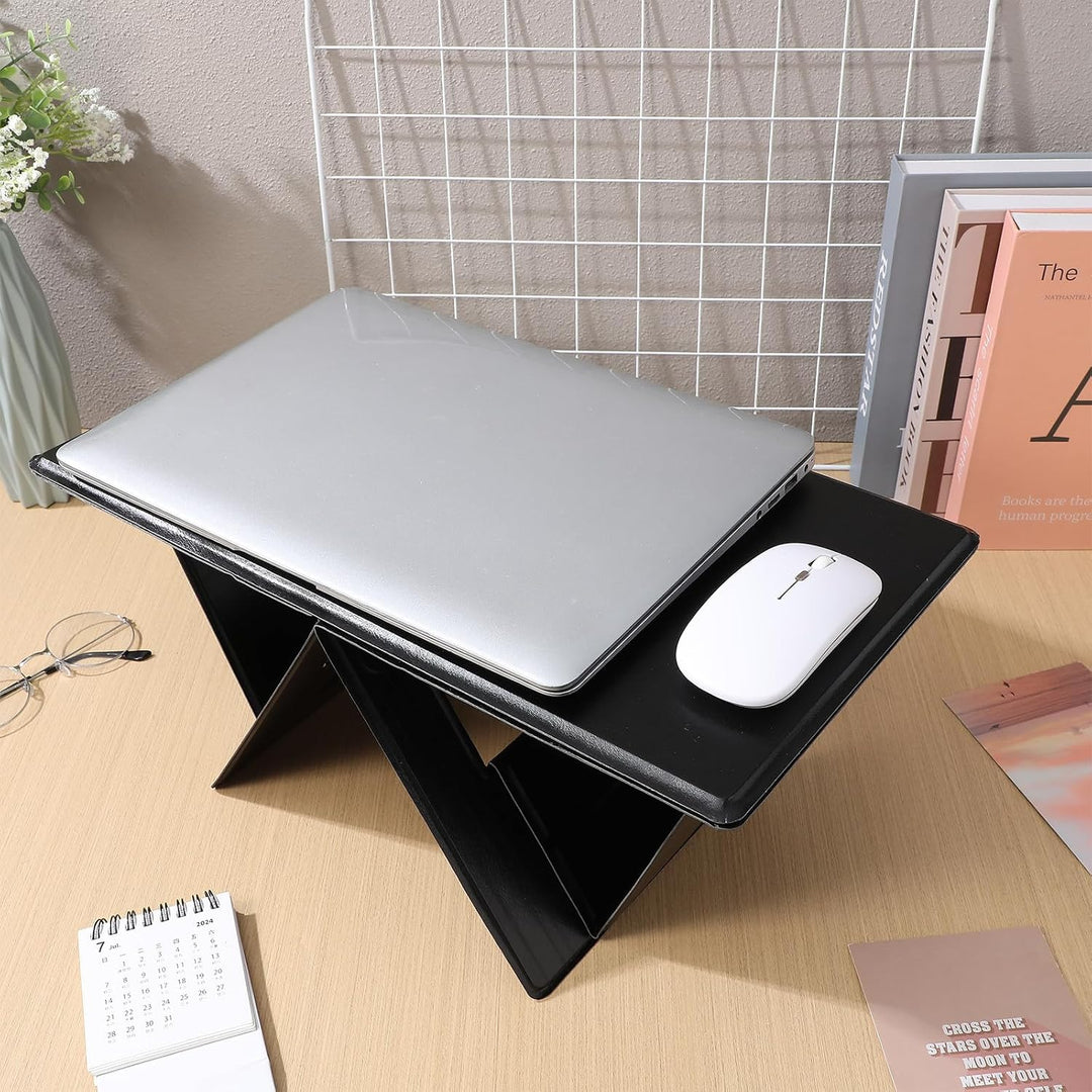 NUOBESTY Klappbarer Laptoptisch Tragbar aus Pu und Hochdichtem Material Leichter Laptopständer fürs