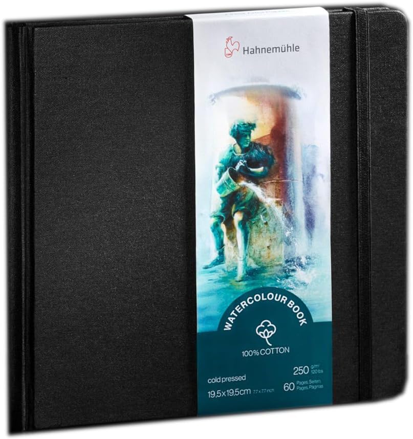 Hahnemühle Watercolour Book 100% Cotton, 250g/m², matt, oberflächengeleimt, 30 Blatt/60 Seiten, Aqua