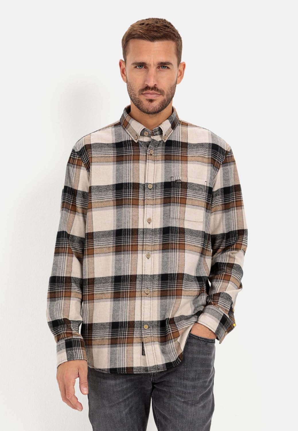 camel active Herren Hemd XL Asphalt, XL Asphalt