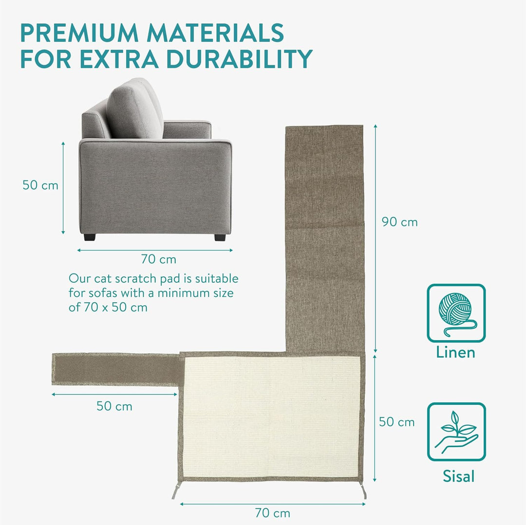 Navaris Katzen Kratzmatte Kratzschutz Sofa - Sisal Kratzteppich für Katze - Couch Katzenkratzmatte -