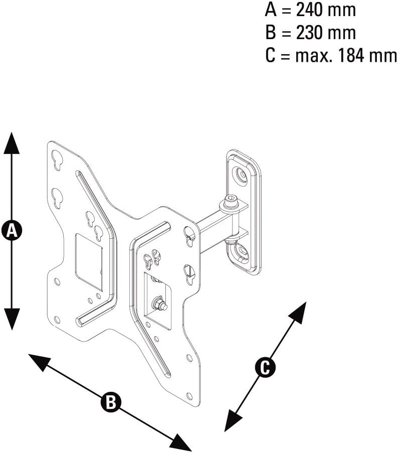 Thomson TV Wandhalterung für 25 bis 117 cm (10 - 46 Zoll) Fernseher (neigbar, schwenkbar, bis 20 kg,