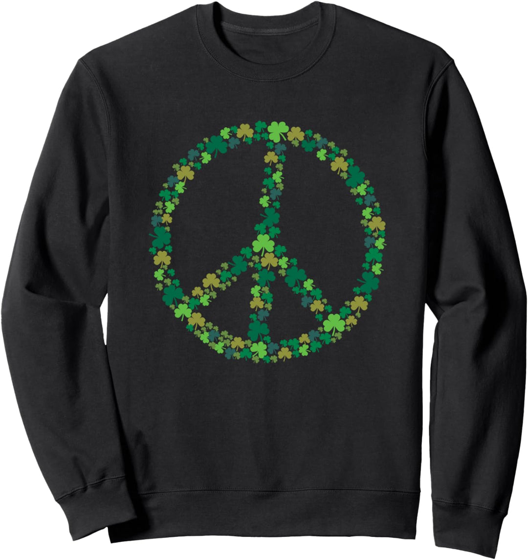 Friedenszeichen St. Patricks Day Kleeblatt Glückskleeblatt Sweatshirt