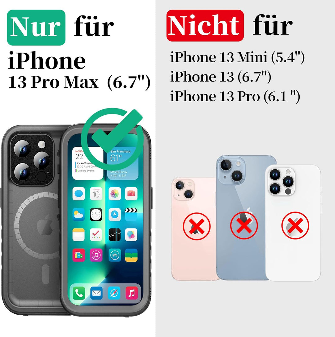 Cozycase TOP Militärschutz Magnetische Hülle für iPhone 13 Pro Max für MagSafe wasserdichte 360 Grad