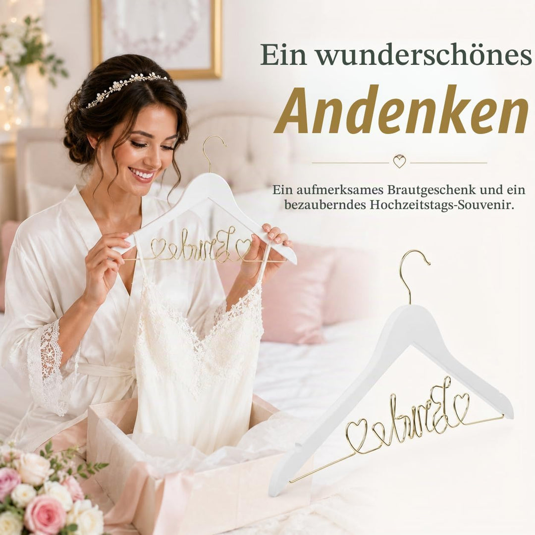 FOMIYES Hochzeitskleiderbügel Für Die Braut Brautbügel Brautaccessoire Brauthochzeitsandenken - Weis