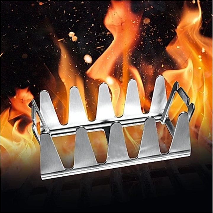 BBQ Rescher Bavarian Rescher Multi Grill Rack Robustes Edelstahl | Idealer Winkel für Fleisch, Ganz