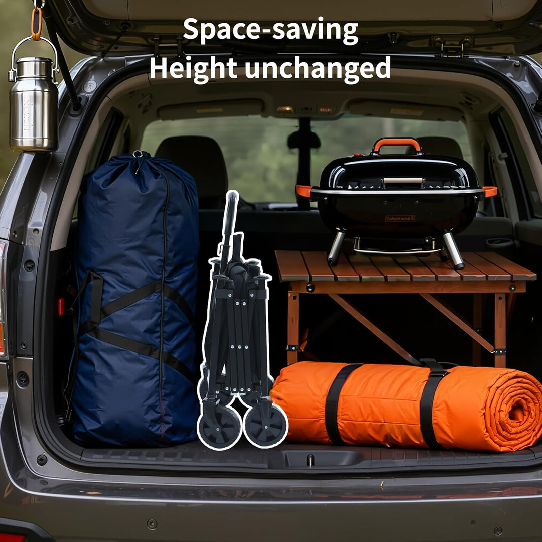 Faltbarer Wagen mit Rädern, zusammenklappbarer Wagen mit verstellbarem Griff, 100L und 550LB grosse