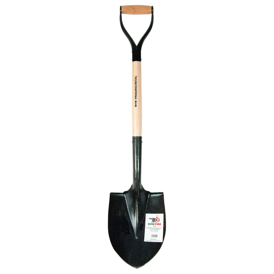 SHW-FIRE Stahlspatenschaufel mit 75cm Holzstiel und sicherem Trittschutz für Gärtnerarbeiten Stiellä