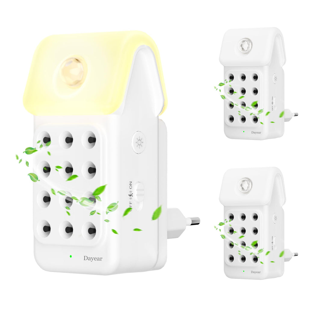 Luftreiniger /3Pcs, Dayear Plug in Negativ Ionen Luftreiniger, Air Purifier mit Die bewegungsmelder,