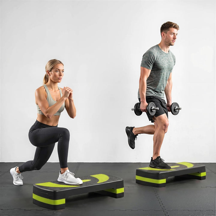 HOMCOM Steppbrett Aerobic-Stepper höhenverstellbar mit 3 Stufen (10/15/20 cm) Fitness Heimtrainer fü