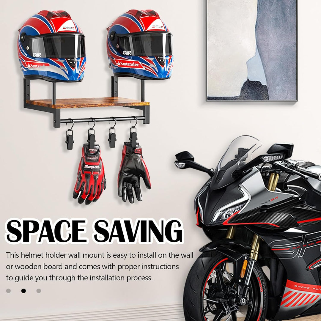 Motorradhelm Wandhalterung, Helmhalterung Wand Motorrad Baseball Helmhalter für 2 Helme Huthalterung