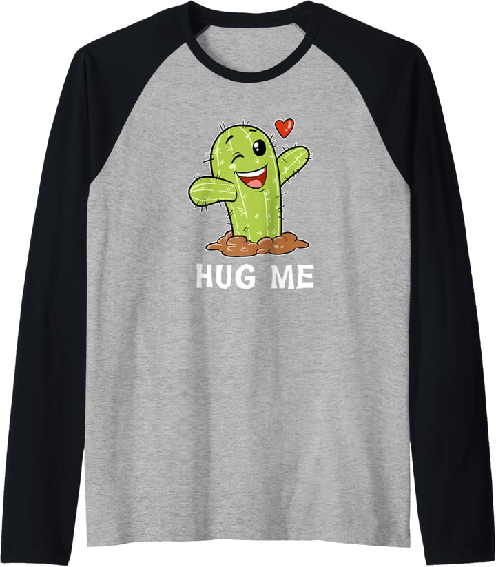 Niedliches Umarme Mich Knuddeln Kaktus Kakteen Pflanze Raglan