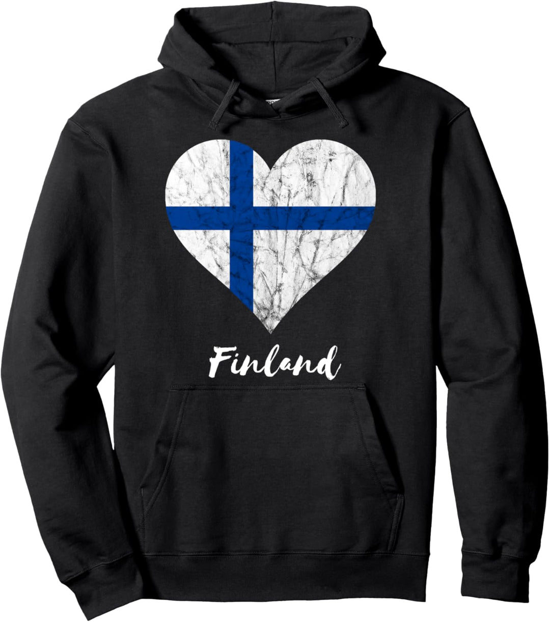 Finnen Herz Finnische Flagge Suomi Finnland Reise Sisu Pullover Hoodie