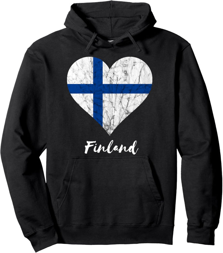 Finnen Herz Finnische Flagge Suomi Finnland Reise Sisu Pullover Hoodie