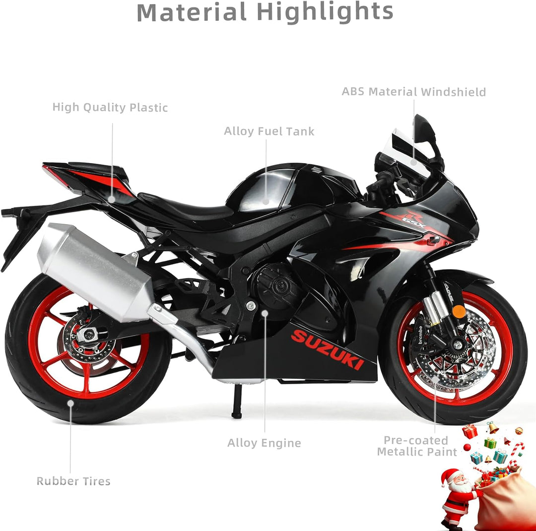 1:9 Motorrad Modell kompatibel für Suzuki GSX R1000R Legierung Diecast Motorrad Modell Spielzeug Min