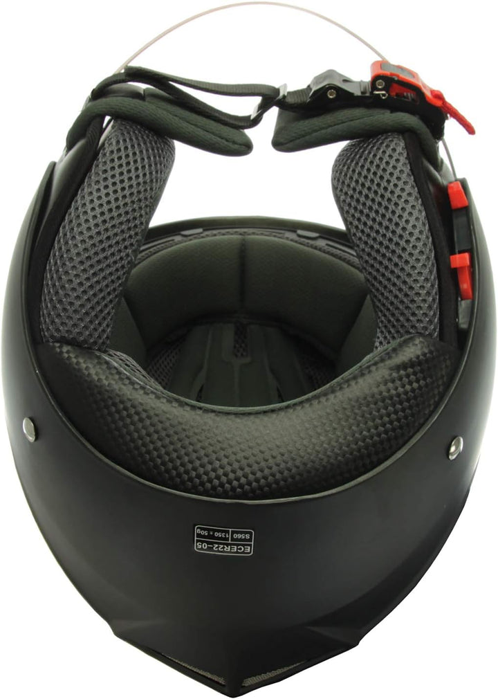 Mach1 Jethelm Helm Motorradhelm mit Integrierter Sonnenblende ECE R 22.05 Grösse XS bis XXL Schwarz-