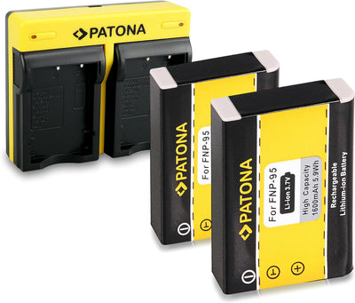 PATONA Dual Lader mit 2X Akku NP-95 Kompatibel mit Fuji FinePix F30 F31fd Real 3D W1 X100 X-S1